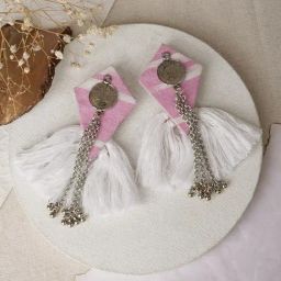 Teejh Ethnic Vallari Pink Tassel Dangler Earring-picture-48