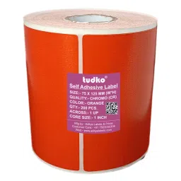 Tudko 75x125 mm 80 GSM 1 UP Self Adhesive Paper Label Orange-picture-26