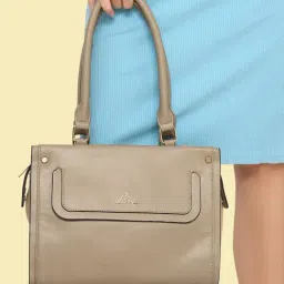 Lavie Beige Solid Medium Handbag-image-72