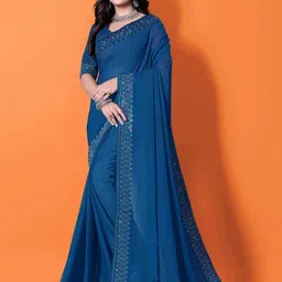 Lapetiya Clothing Beads and Stones Poly Georgette Bomkai silk Saree image 5