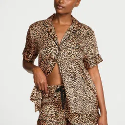 victoria's secret intimates Victoria's Secret Glazed Satin Brown Shirt & Shorts-picture-18