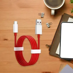DeoDap Fast DASH Charging USB Type-C Data Cable Red & White, 12659 image 2