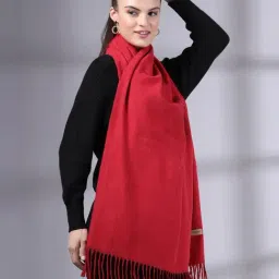 Mafadeny Maroon Regular Fit Self Design Stole image 4