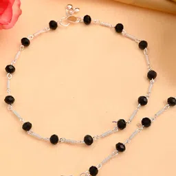 VOJ Silver-Plated Stainless Steel Artificial Beads Anklet-picture-28
