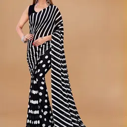 Moda Rapido Polka Dot Poly Georgette Saree-picture-16