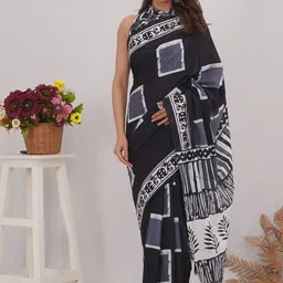 Vanedik Floral Pure Cotton Block Print Saree-picture-35