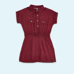 Pantaloons Junior Maroon Cotton Regular Fit Dress-picture-33