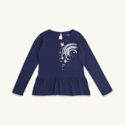 Pantaloons Junior Navy Cotton Embellished Full Sleeves Top-picture-22