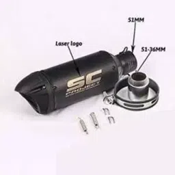 RA Accessories Black SC Project Mini2 Silencer Exhaust for TVS Apache RTR image 3