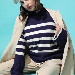 Vero Moda Navy & White Striped Pullover-picture-7