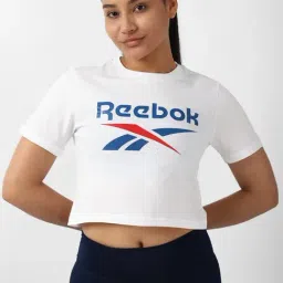 Reebok White Cotton Printed Crop Top-picture-36