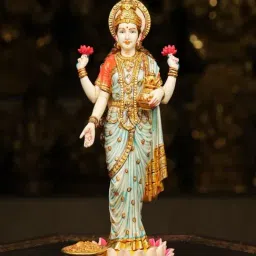 Ekaa Handicrafts Hand Painted 10" Goddess Dhan Lakshmi Statue-picture-27