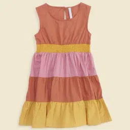 Pantaloons Junior Multicolor Cotton Color Block Dress image 2