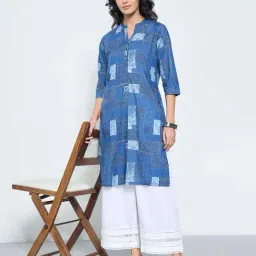 Rangmanch By Pantaloons Blue Regular Fit Printed Kurta image 4