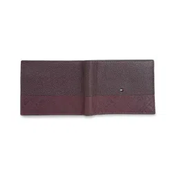 TOMMY HILFIGER Maroon Potomac Logo Leather Bi-Fold Wallet image 4
