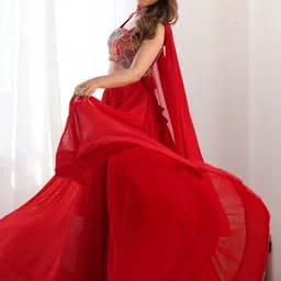 RITIRANG Embroidered Sequinned Ready to Wear Lehenga & Blouse With Dupatta image 2