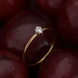 PALMONAS Mini Solitaire Gold-Plated CZ Studded Finger Ring-picture-17