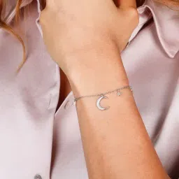 GIVA 92.5 Sterling Silver Moon & Stars Bracelet for Women-picture-34