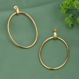 DressBerry Gold Plated Oval Drop Earrings-image-51