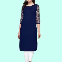 Coft Women Cold-Shoulder Sleeves Crepe Kurta-image-20