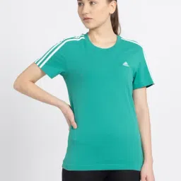 adidas Green Cotton Striped T-Shirt-image-85
