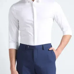 Calvin Klein Jeans White Cotton Slim Fit Shirt-image-94