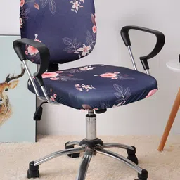 Cortina Blue & Pink Floral Chair Cover-image-34