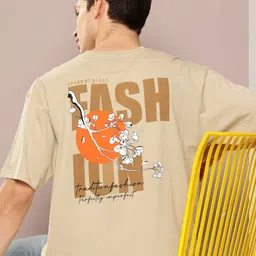 FROSEN FOX Typography Printed Drop-Shoulder Sleeves Boxy T-shirt-picture-16