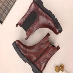 Geox Women's Bleyze Brown Chelsea Boots-picture-46