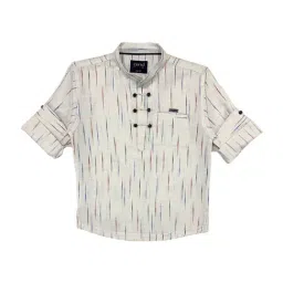 Cavio Kids White Cotton Printed Full Sleeves Shirt-picture-37