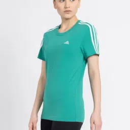 adidas Green Cotton Striped T-Shirt image 3