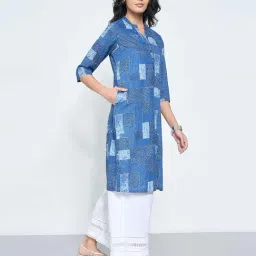 Rangmanch By Pantaloons Blue Regular Fit Printed Kurta image 3
