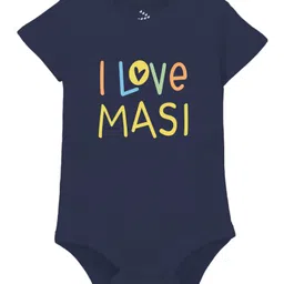 Zeezeezoo Half Sleeves I Love Masi Printed Onesie - Navy Blue-image-67