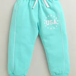BUMZEE Cotton Knit USA Text Printed Lounge Pant - Turquoise-picture-11