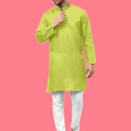 ANUJ FASHION Men Solid A-Line Kurtas image 2