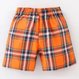 Rikidoos Cotton Pack Of 2 Checked & Abstract Printed Boxers - Red & Orange image 2