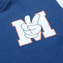 babyhug disney Babyhug DisneyFull Sleeves Bomber Jacket With Front & Back Mickey Mouse Graphic - Navy Blue & White image 3