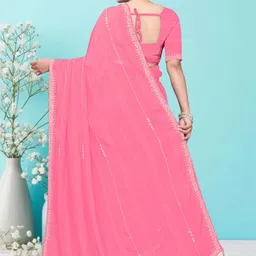 DESI RIWAAZ Embellished Zari Pure Georgette Designer Fashion Saree image 2