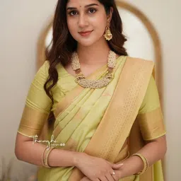 SHRIADINATH Woven Design Zari Silk Blend Handloom Saree image 2