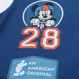 babyhug disney Babyhug DisneyFull Sleeves Bomber Jacket With Front & Back Mickey Mouse Graphic - Navy Blue & White image 4
