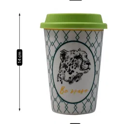 Kookee Ceramic Coffee or Tea Tall Tumbler with Silicone Lid - 275 ml image 5