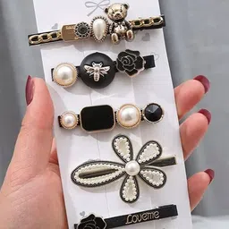 SH FSN Women Set of 5 Beaded Tic Tac Hair Clip-picture-17