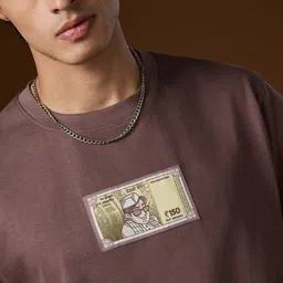 The Souled Store Phir Hera Pheri 150 Rupee Applique Work Pure Cotton T-Shirt image 3