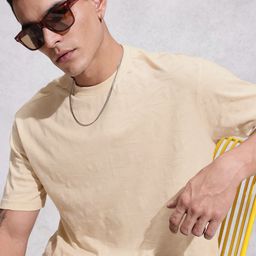 WROGN Self Design Drop-Shoulder Sleeves Oversized T-shirt-picture-23