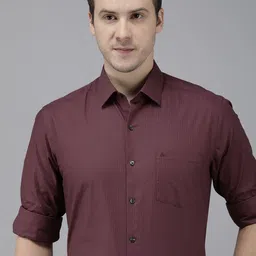 Arrow Pure Cotton Self Design Textured Manhattan Slim Fit Formal Shirt-picture-11