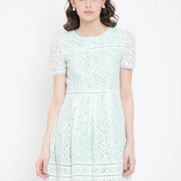 DODO & MOA White Lace Pattern Skater Dress-picture-29