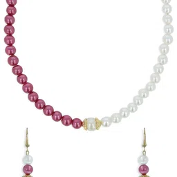 AKSHARA Girls White & Pink Beaded Handcrafted Jewellery Set-picture-22