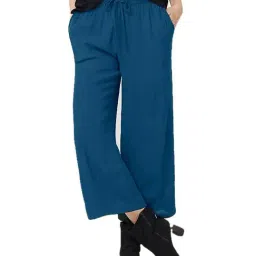 PATRORNA Blue Mid Rise Regular Fit Culottes-image-20