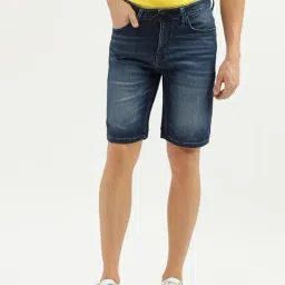United Colors of Benetton Blue Slim Fit Denim Shorts-picture-21