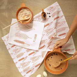 ellementry White Set Of 2 Cotton Flour Dish Towel-image-0